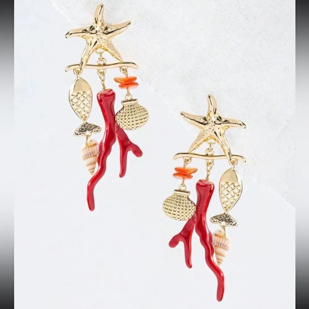 Bohemian seashell drop earrings A926